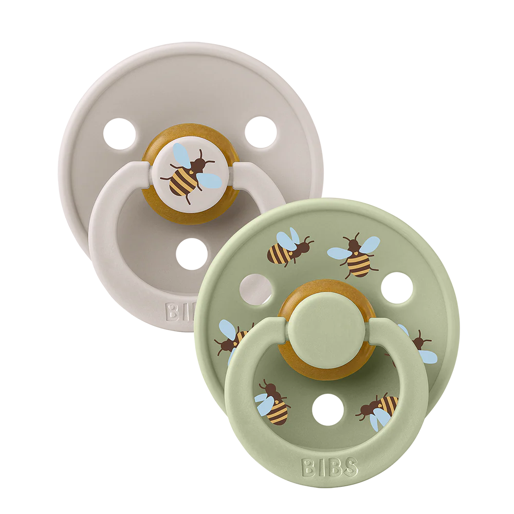 Bibs Round Natural Dummy Pacifier - Urban Garden - Bumblebee Mushroom Mix