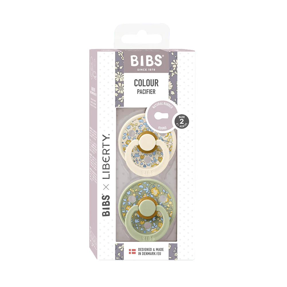 Bibs Round Natural Dummy Pacifier - Liberty Collection - Eloise/Sage