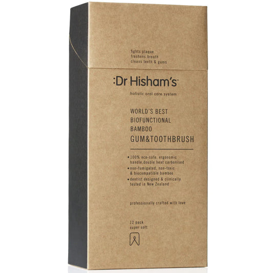 Dr Hisham's Bamboo Gum & Toothbrush - Box of 12 (Mixed)