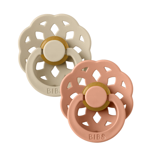 Bibs Round Boheme Natural Dummy Pacifier - Vanilla/Peach
