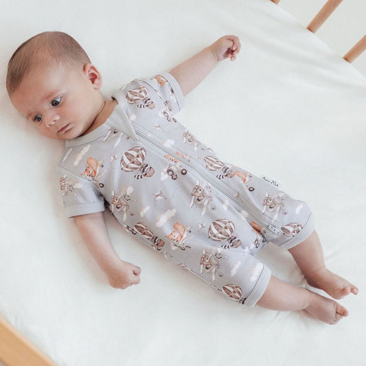 Aster & Oak Flying Friends Zip Romper