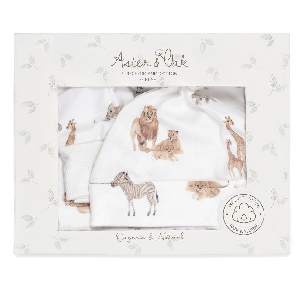 Aster & Oak 5 Piece Organic Cotton Gift Box Set - Savannah