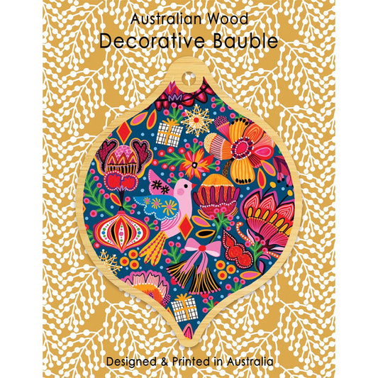 Aero Decorative Wooden Bauble - Christmas Trinkets