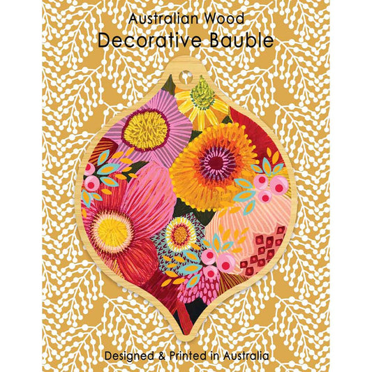 Aero Decorative Wooden Bauble - Golden Bunch