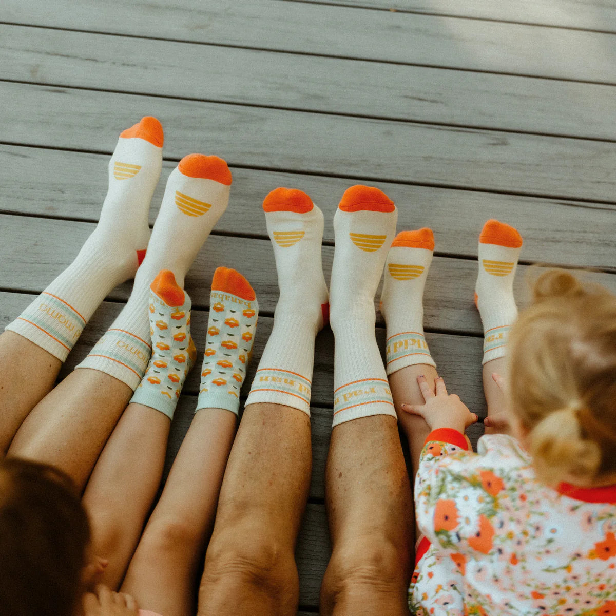 Banabae Organic Cotton Crew & Floral Check Socks 2pk - Rad Nan