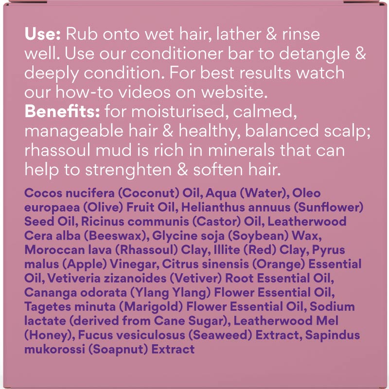 Beauty & the Bees Shampoo Bar 120g - Moroccan Mud & Honey