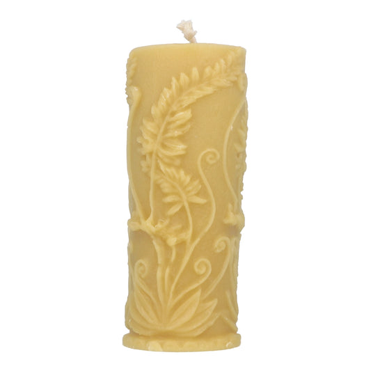 Bens Bees Beeswax Candle - Fern Motif (approx. 22 hours burn time)