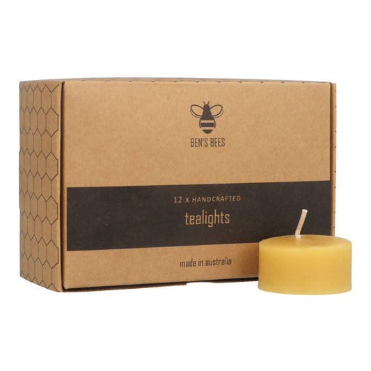 Bens Bees Australian Beeswax Tealight Candles - 12 Pack