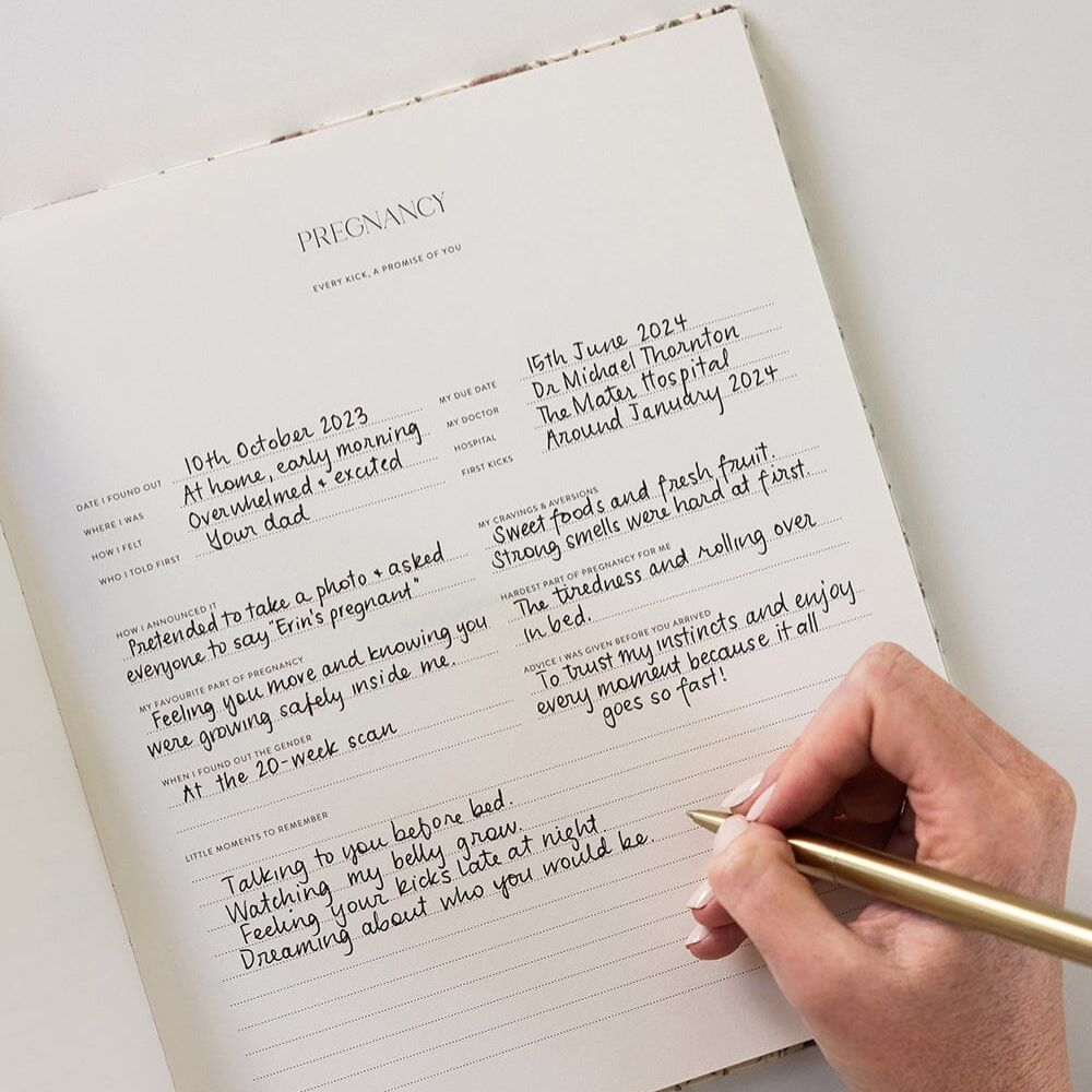 Bespoke Letterpress Baby's First Year Memory Journal
