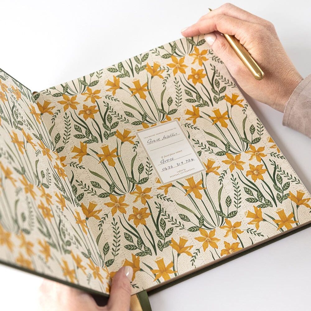 Bespoke Letterpress Heirloom Recipe Book Journal