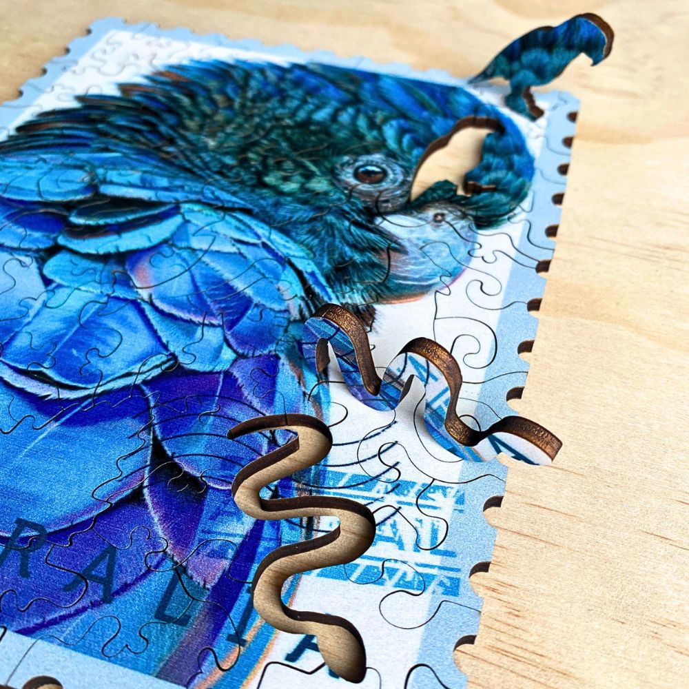 Twigg Puzzle Wooden Jigsaw Puzzle 74 Pieces - Blue Bird