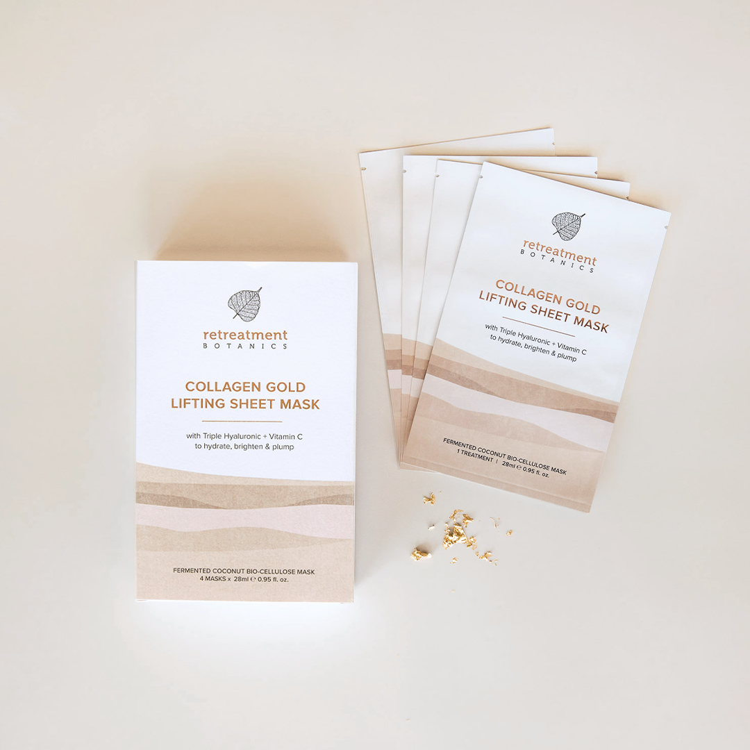 Retreatment Botanics Collagen Gold Lifting Sheet Mask 4-Pack