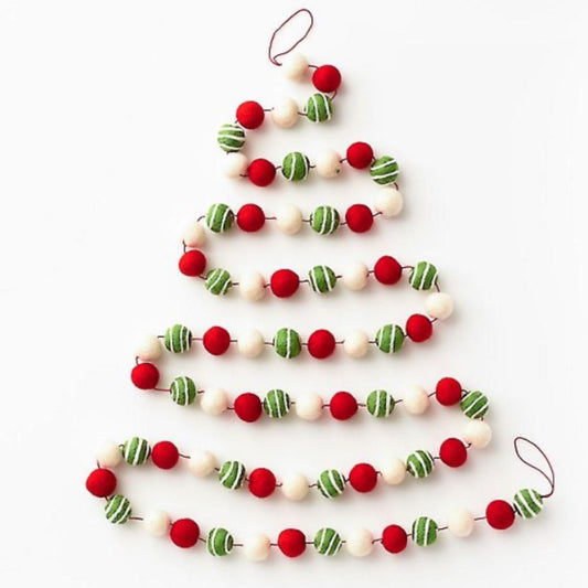 Christmas Decoration Set - Pom Poms Bunting