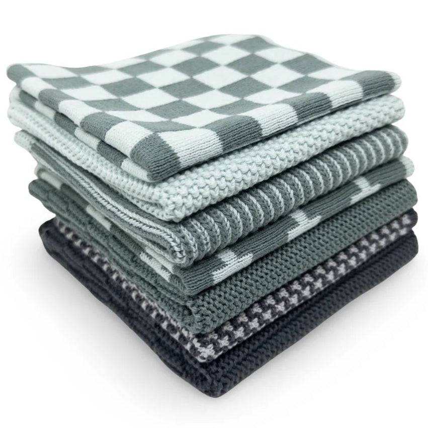 Ecovask Daily Use Dish Cloth 7pc Variety Pack Organic Cotton