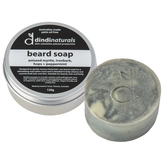Dindi Naturals Beard Soap  with Charcoal 120g - in Tin