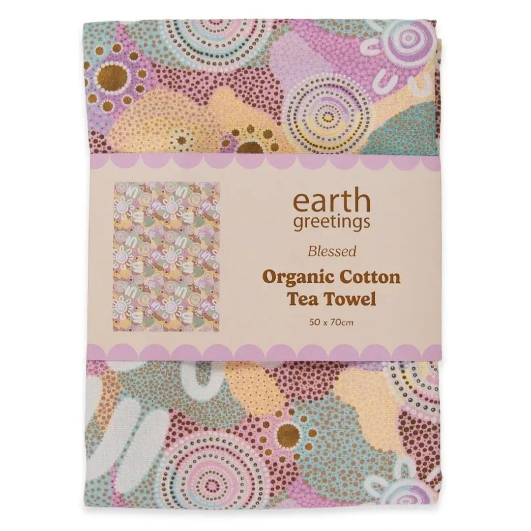Earth Greetings Organic Cotton Tea Towel - Blessed