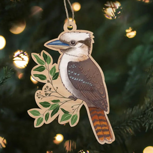 Earth Greetings Wooden Christmas Decoration - Laughing Kookaburra