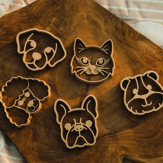 Cookie Cutter / Play Dough Cutter Set - Pet Faces (set of 5)