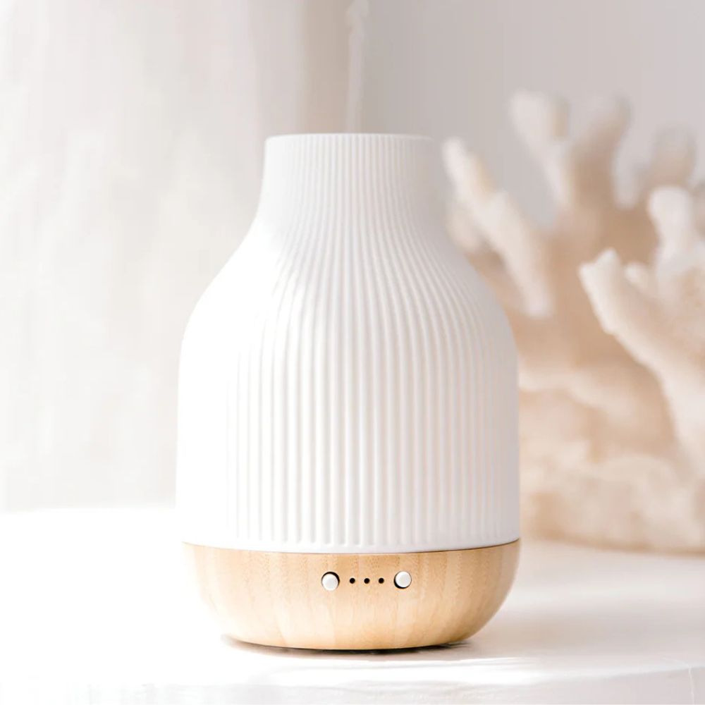 Eco Modern Essentials Coastal Ceramic and Bamboo Diffuser