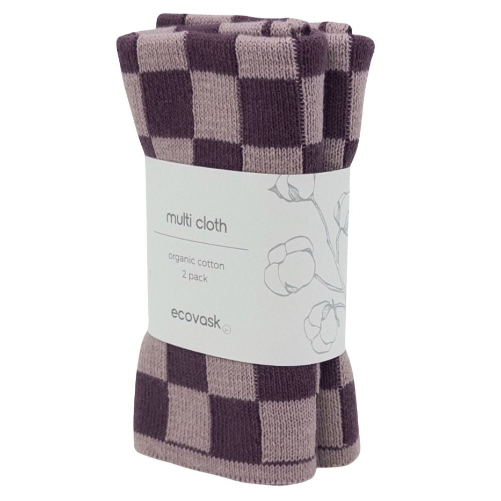 Ecovask Wash Cloth / Multi Cloth 2 Pack Organic Cotton