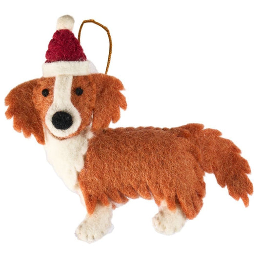 Fairtrade Felt Christmas Decoration - Border Collie
