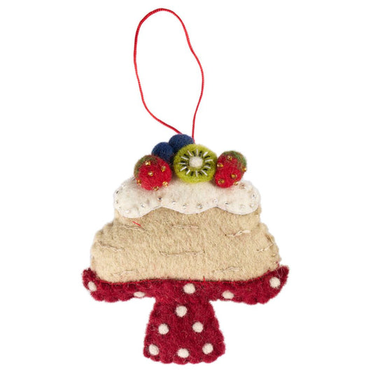 Fairtrade Felt Christmas Decoration - Pavlova on Stand