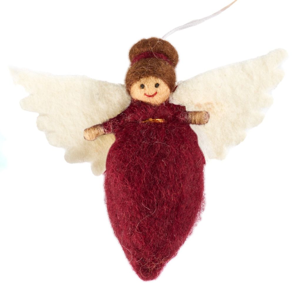 Fairtrade Felt Christmas Decoration - Small Needle Felted Angel