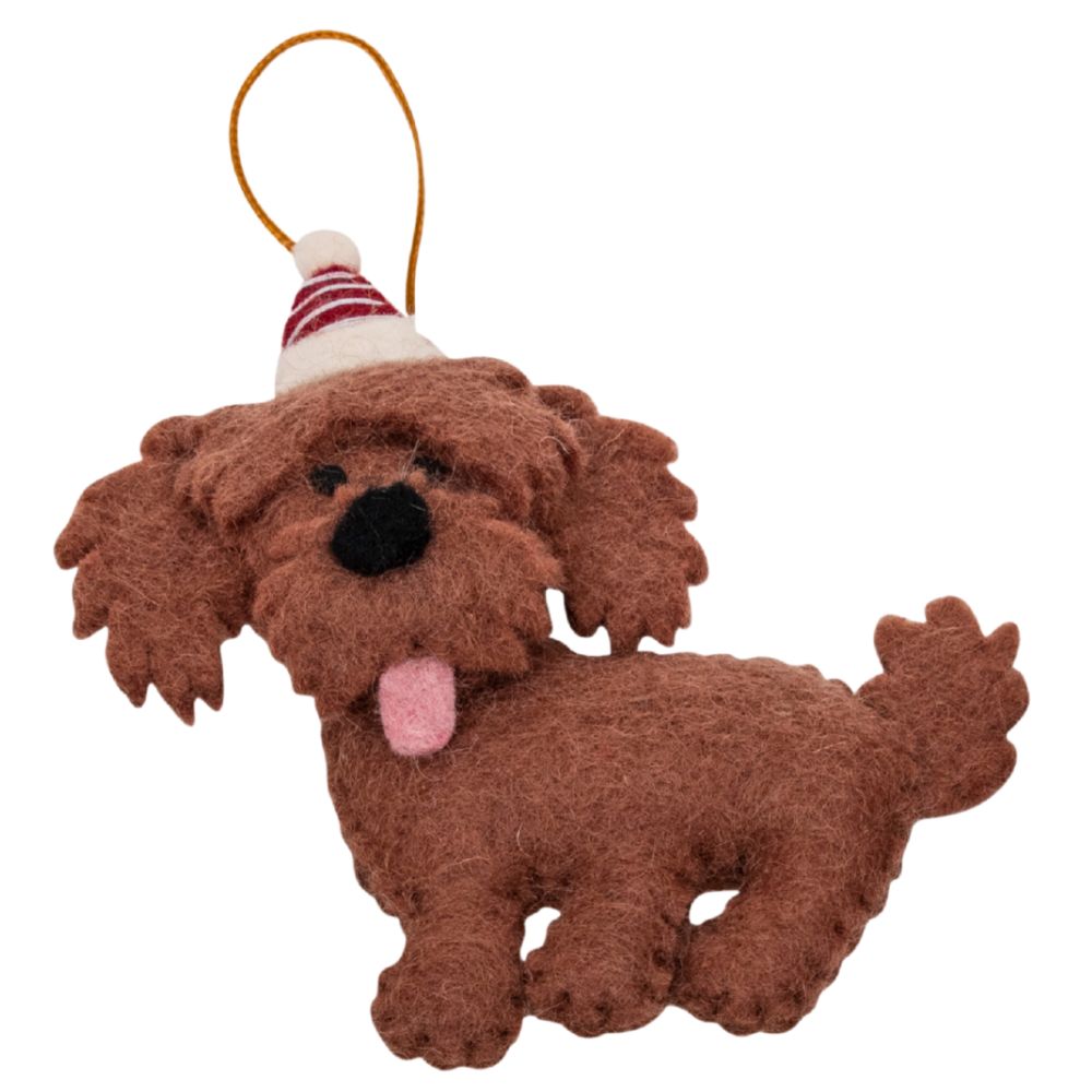 Fairtrade Felt Christmas Decoration - Cavoodle