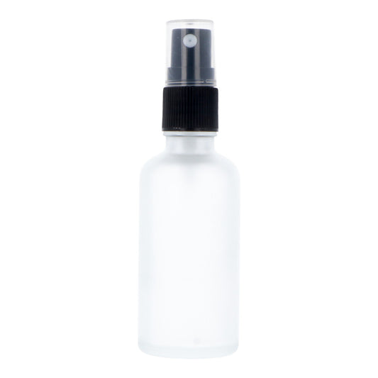 Frosted Glass Bottle with Black Atomiser - 50ml
