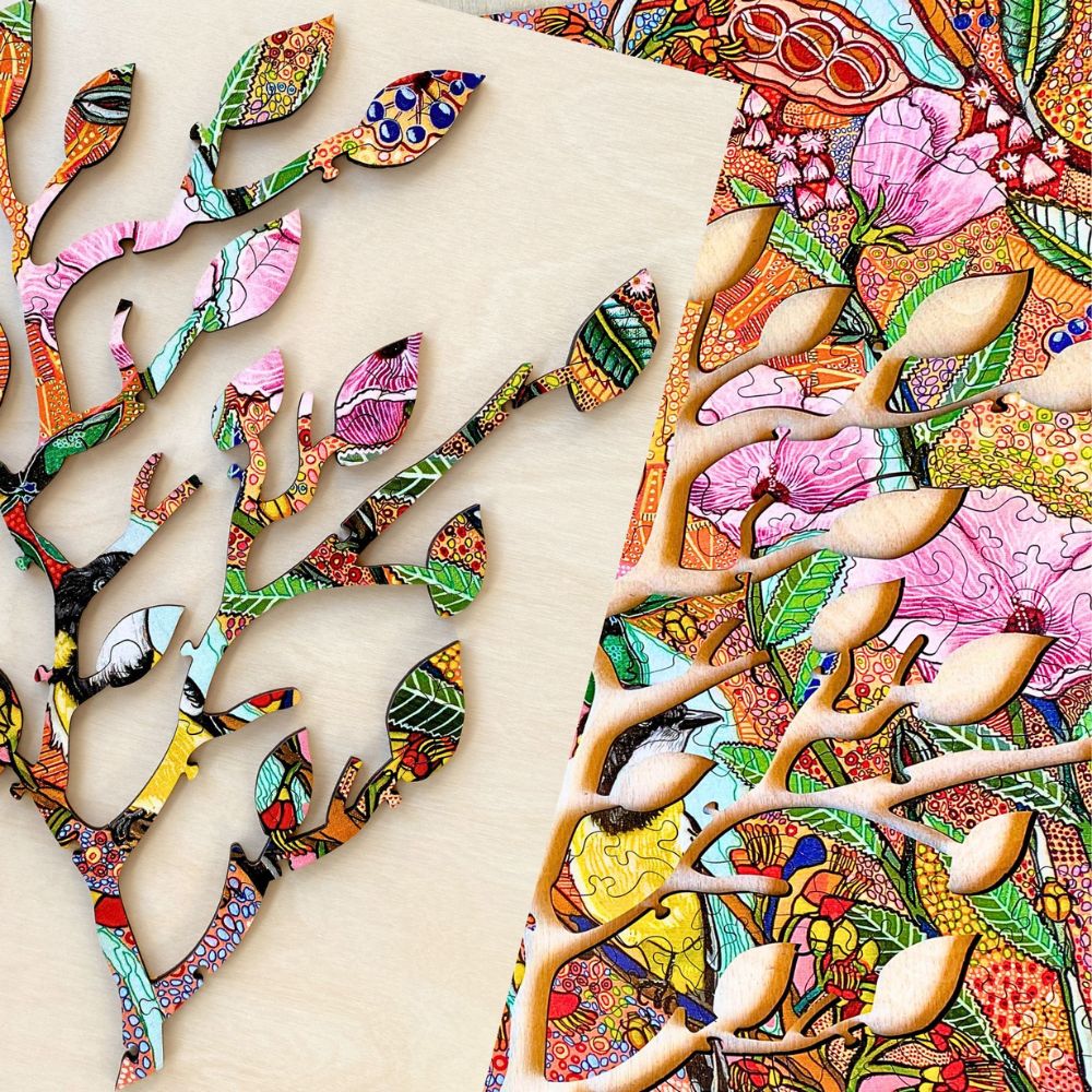 Twigg Puzzle Wooden Jigsaw Puzzle 283 Piece - Golden Whistler