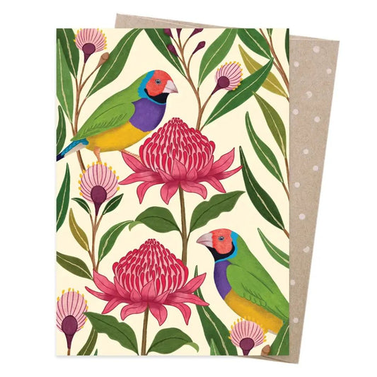 Earth Greetings Card - Gouldian Finches