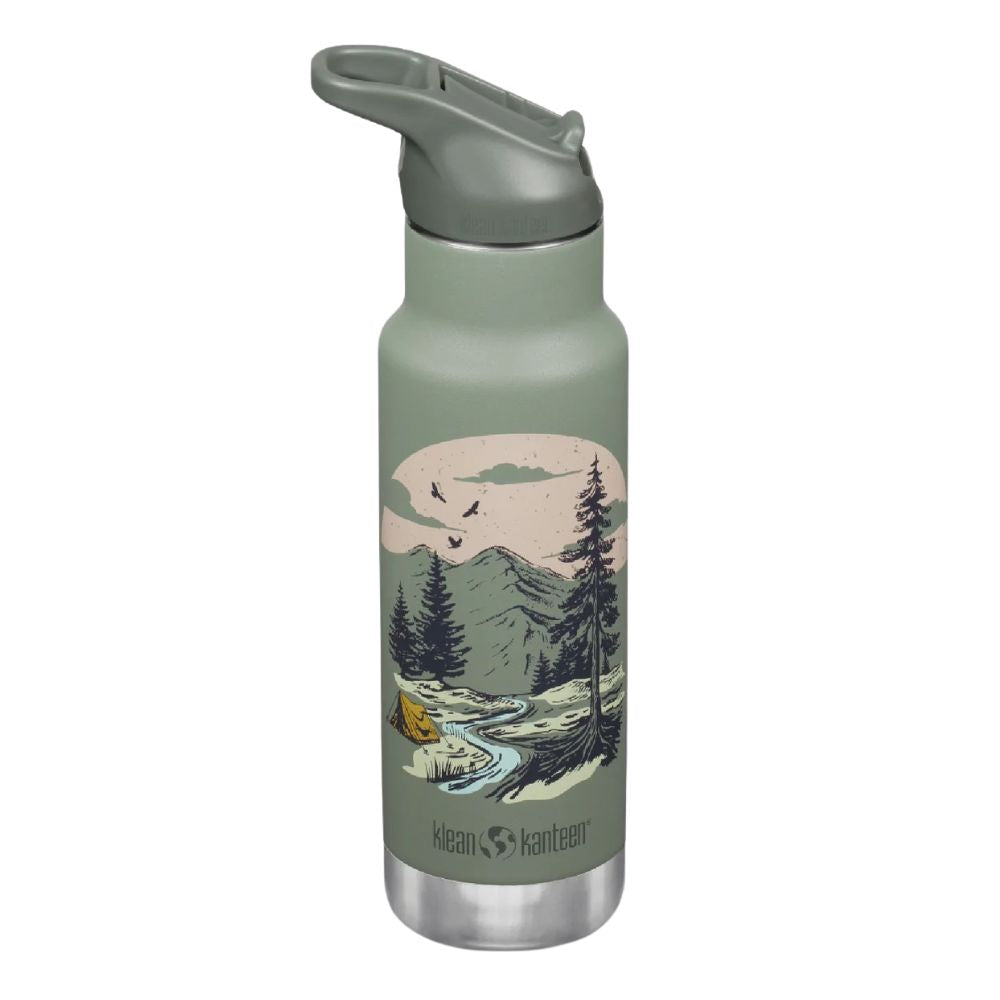Klean Kanteen Kids 12oz 355ml Insulated Water Bottle with Flip Seal Sport Cap & Straw