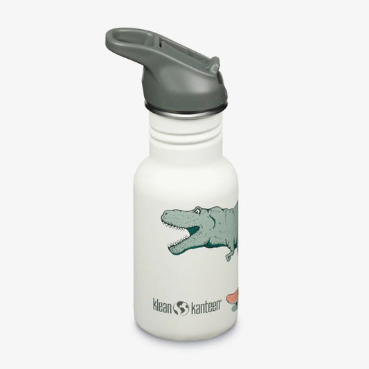 Klean Kanteen Kids 12oz 355ml Stainless Steel Water Bottle with Flip Seal Sport Cap & Straw