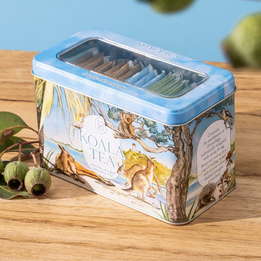 Koala Tea Gift Tin Beach - Organic Tea Bags Selection (25 pack)