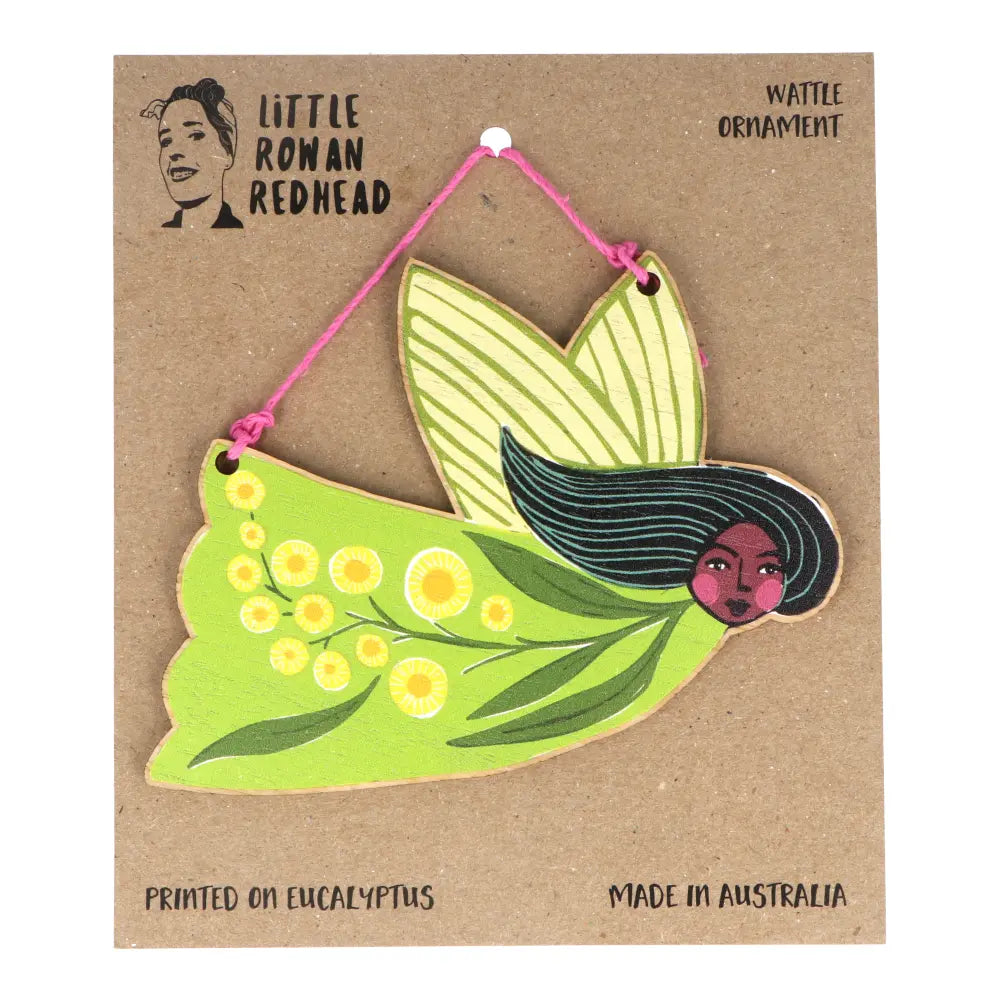 Little Rowan Redhead Wooden Christmas Ornament - Wattle