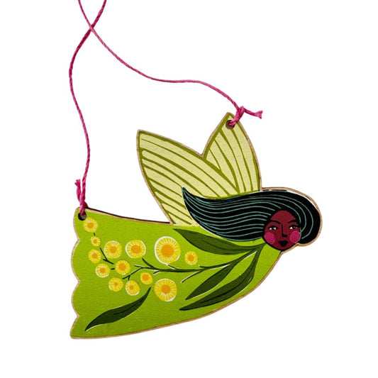 Little Rowan Redhead Wooden Christmas Ornament - Wattle