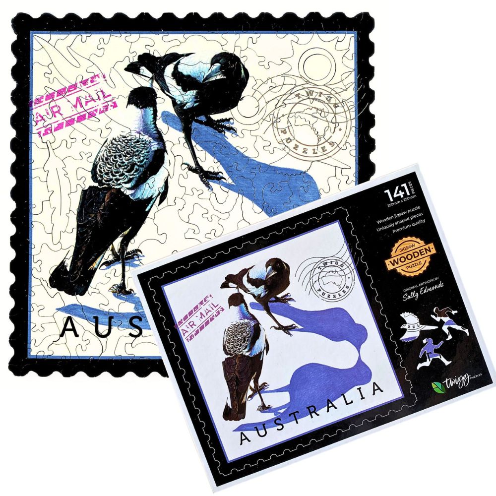 Twigg Puzzle Wooden Jigsaw Puzzle 141 Pieces - Magpies
