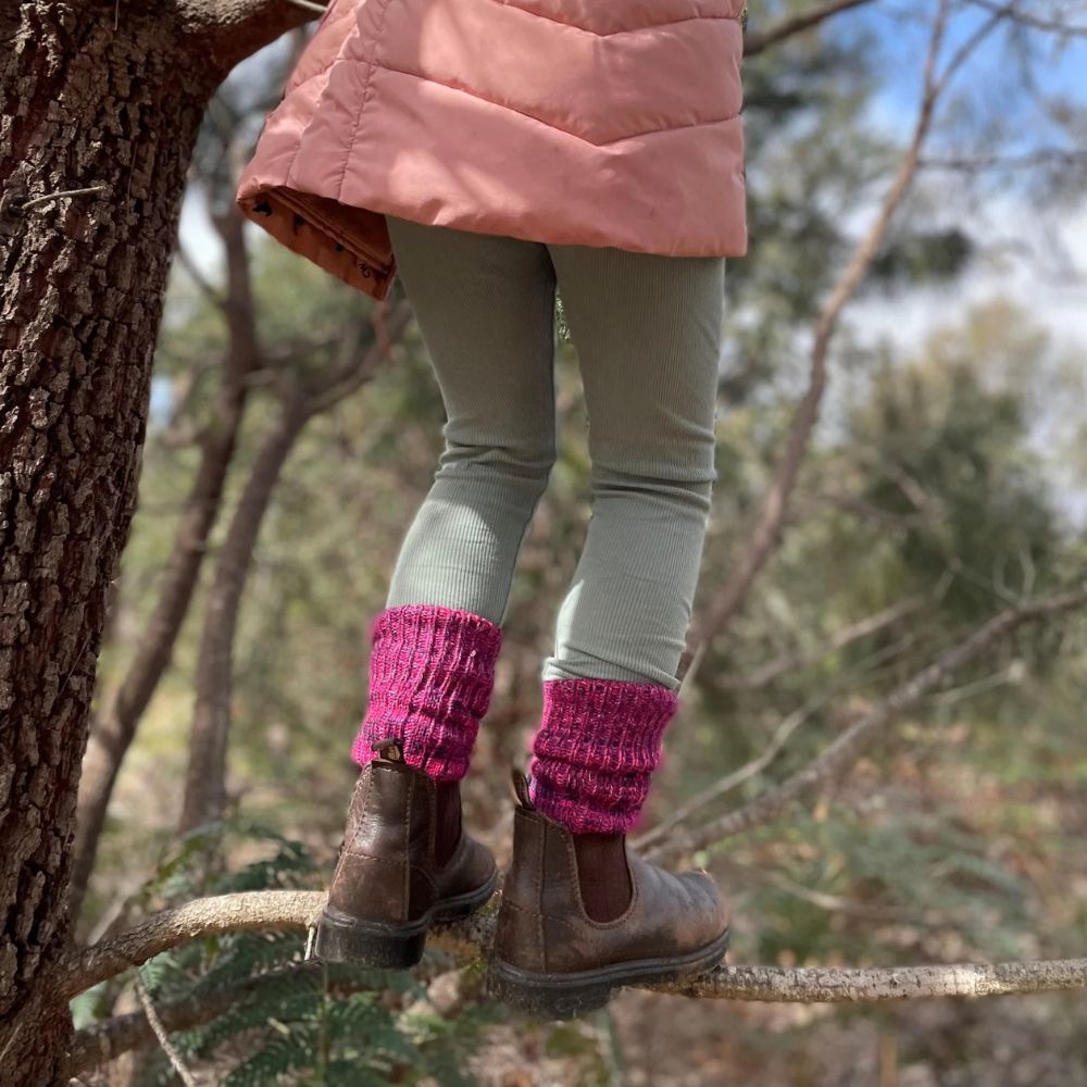 Mongrel Socks Merino Mini Mongrels Kids Socks - Mulberry