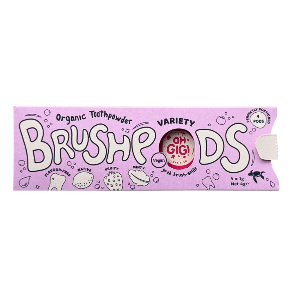 OhGiGi Organic Toothpowder BrushPods - 4 Mini Pods