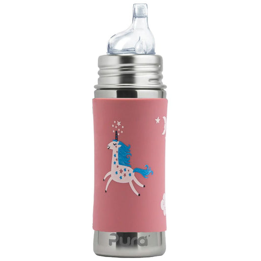 Pura Kiki Stainless Steel Sippy Bottle 325ml - Unicorn V2