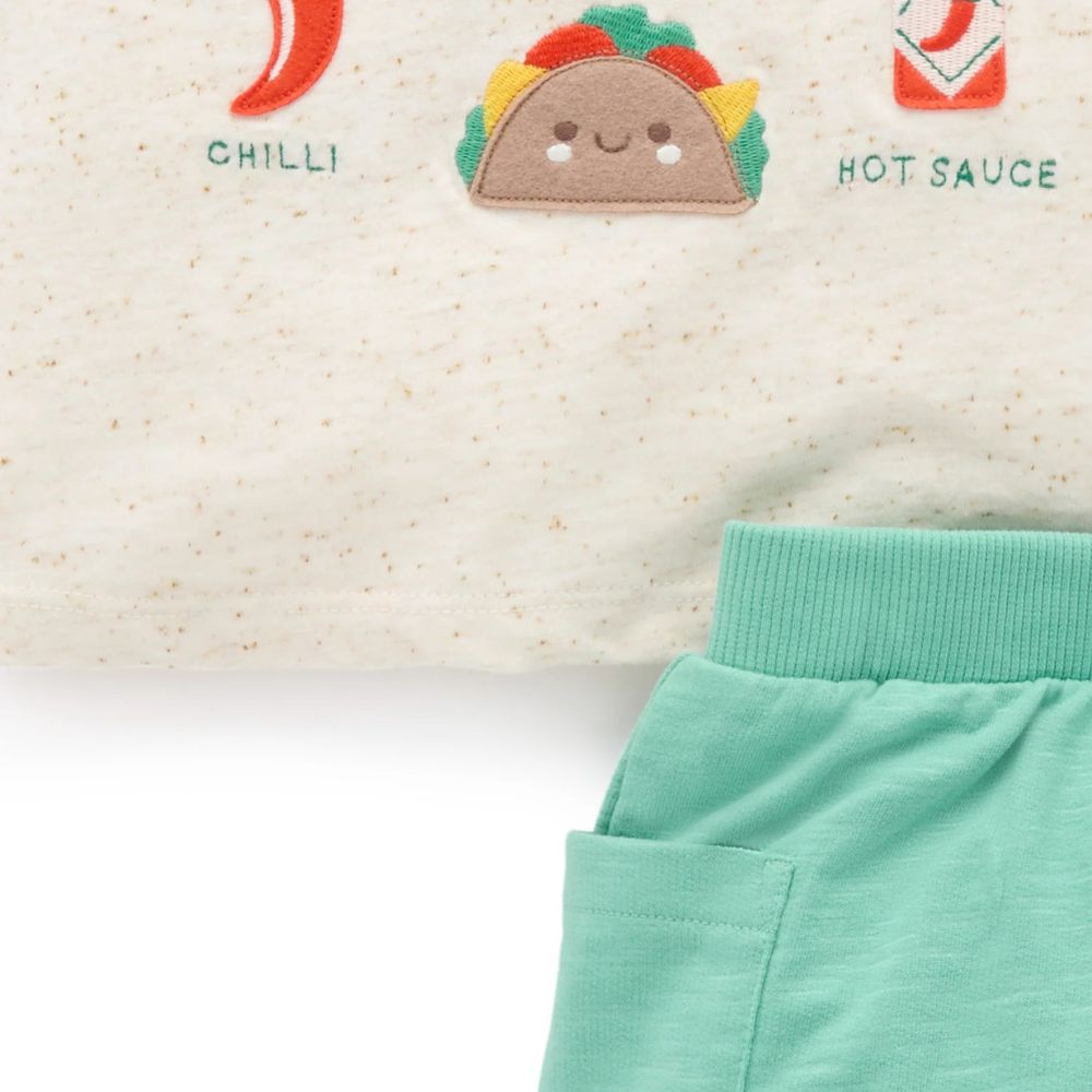 Purebaby 2 Piece Set Tee and Short - Bocadillo