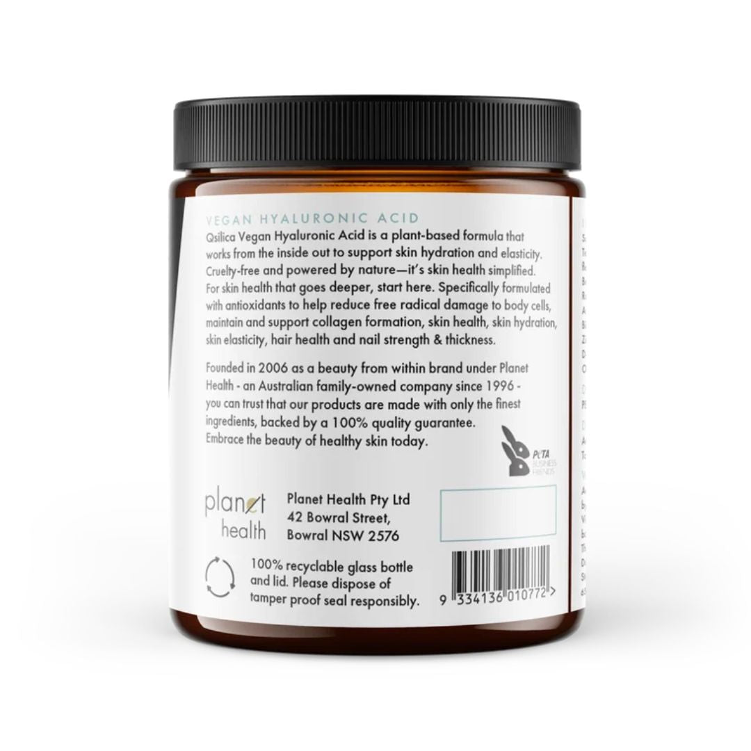 Qsilica Vegan Hyaluronic Acid for Skin Hydration & Elasticity (60 Capsules)