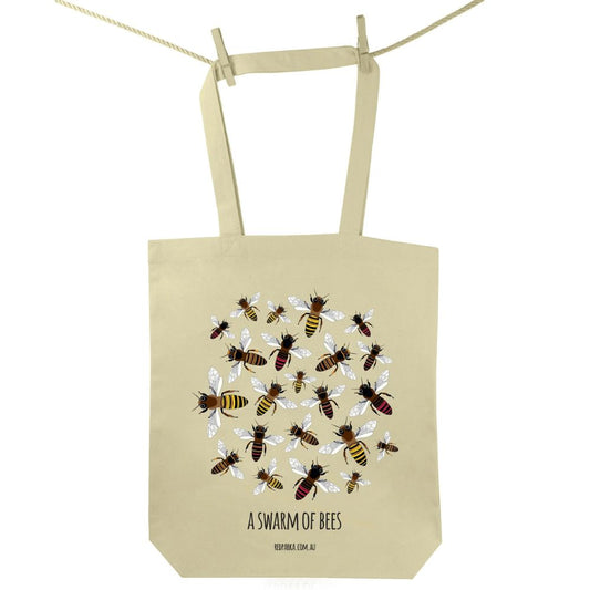 Red Parka Tote Bag A Swarm Of Bees