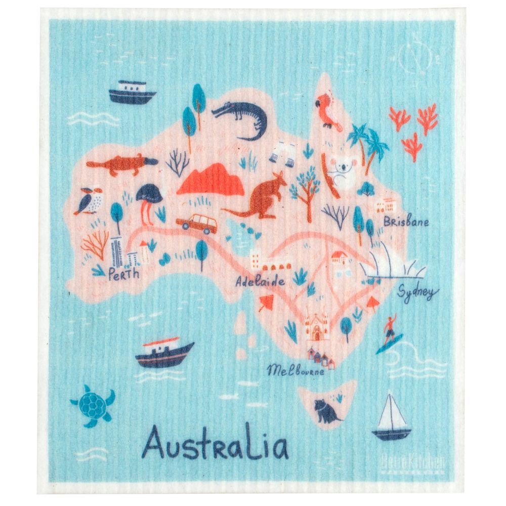 Swedish Dish Sponge Cloth - Australia Map