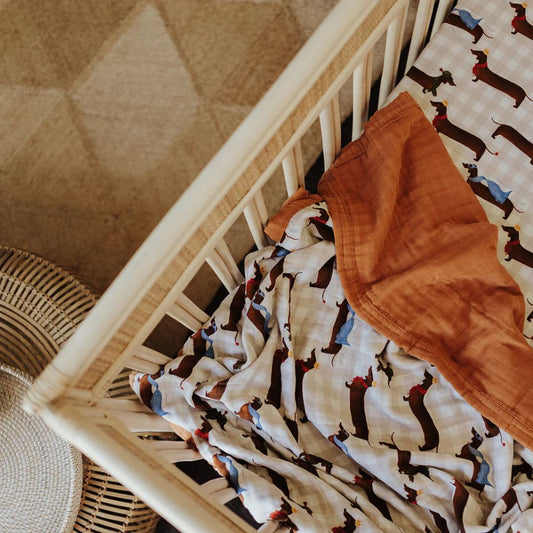 Snug as a Bub & Co. Organic Cot Sheet - Silly Sausage