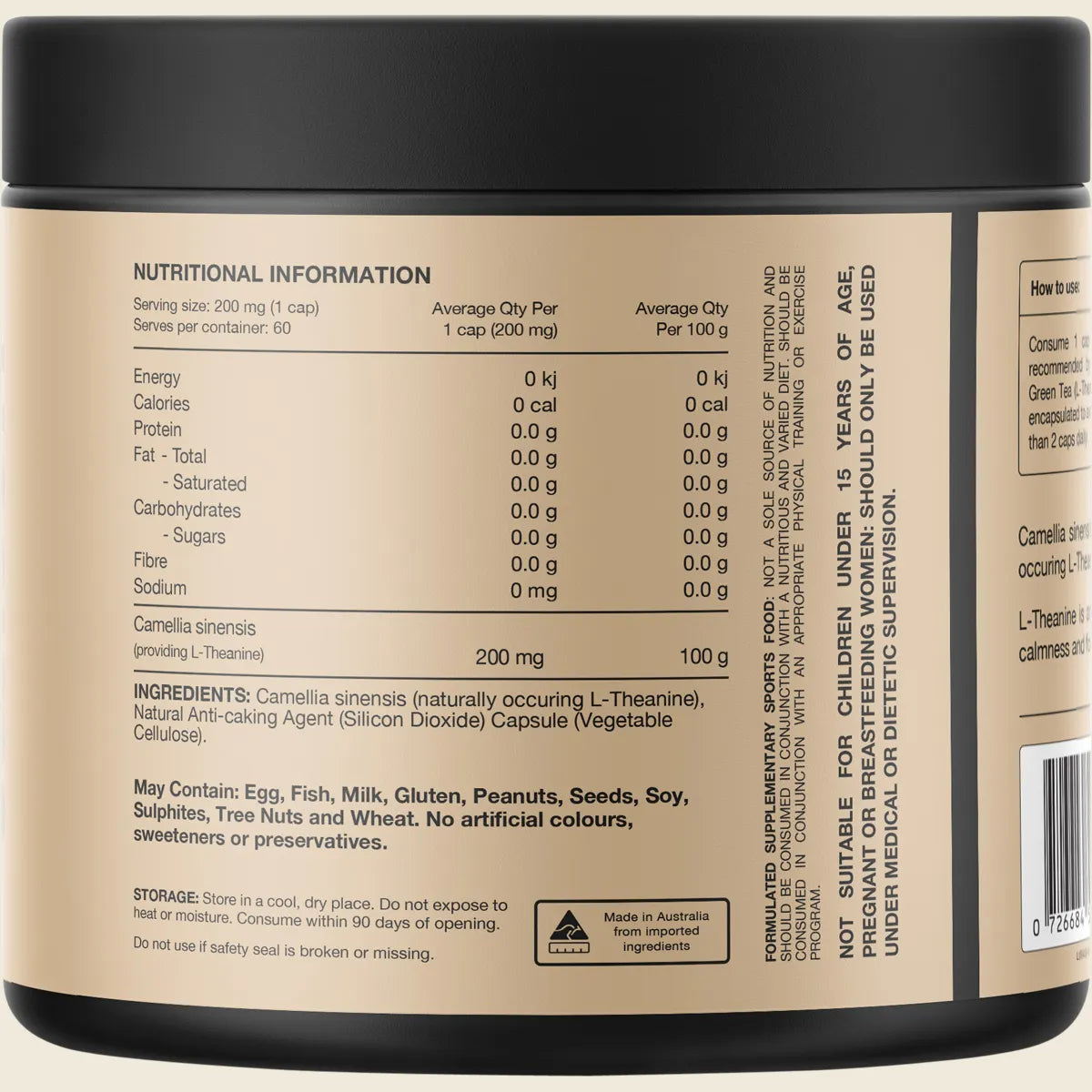Switch Nutrition L-Theanine From Green Tea 60 Caps