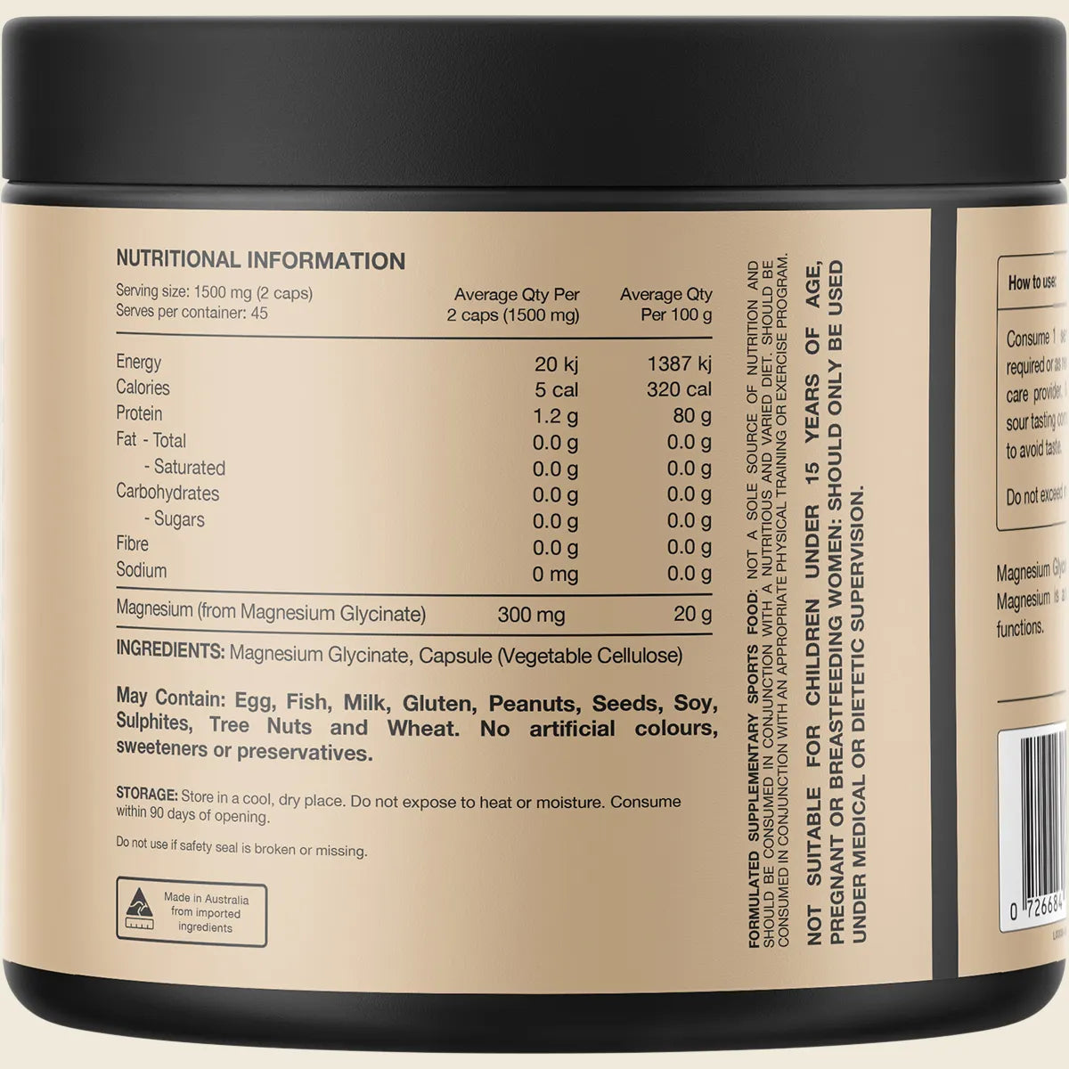 Switch Nutrition Mag Gly 100% Pure Magnesium Glycinate 90 Caps