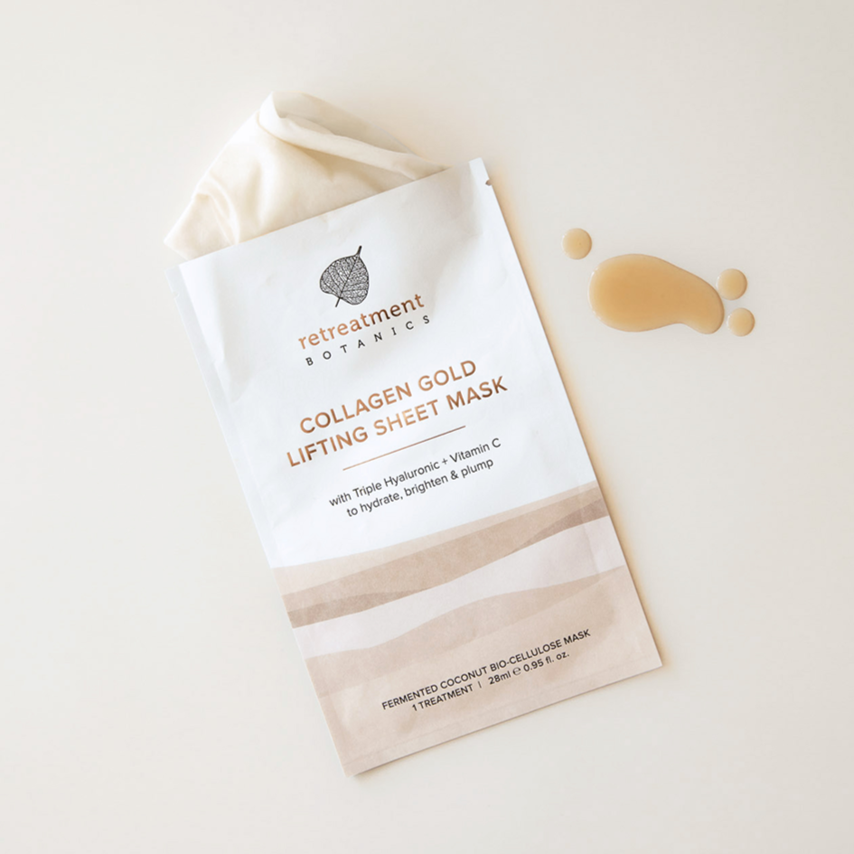 Retreatment Botanics Collagen Gold Lifting Sheet Mask 4-Pack
