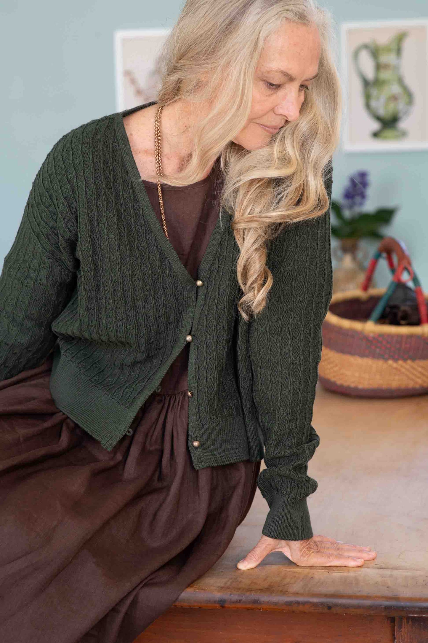 Lazybones Sunday Cardigan Moss