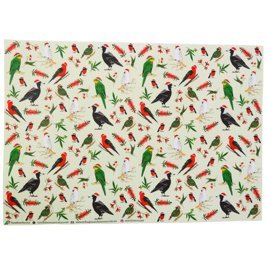 Sunshine Sea Art Wrapping Paper - Christmas Birds